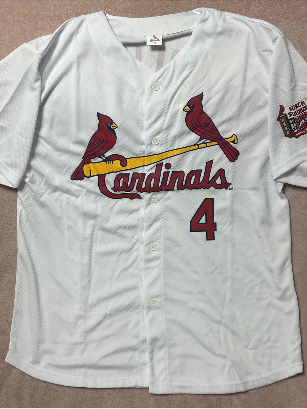 St. Louis Cardinals #4 Molina Baseball Jersey. Busch Stadium 10 Year Anniversary